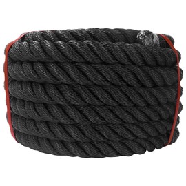 Aoneky 3/8 1/2 5/8 3/4 1 inch Black Twisted Rope (3/8 inch x 100 ft)