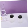 BUGUUYO 25pcs Plastic Sample Vials with Black Lids Wide Mouth
