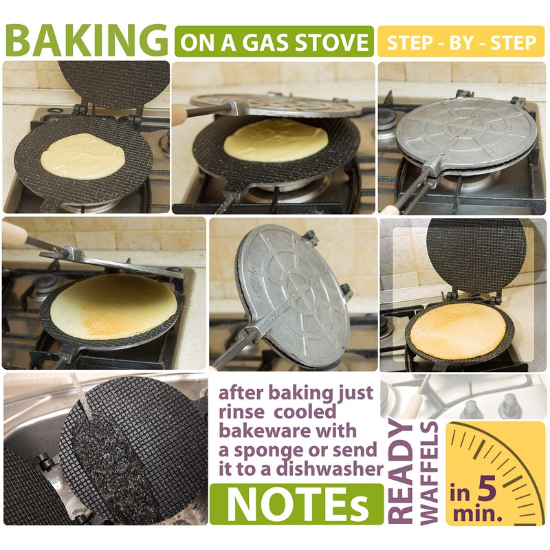 PetriStor Waffle Maker Round Has Nonstick Coating Size 8 in