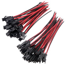 YIXISI YIXISI 25 Pairs JST SM 2-Pin 2.54mm Pitch Plug Male and Female Connector Adapter with 100mm Electrical Cable Wire for LED Light