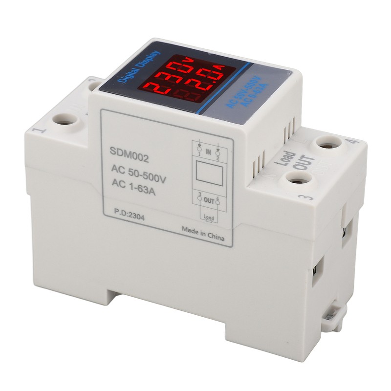 Voltage Current Meter Din Rail Double Display Display Monitor Single