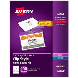 AVERY Clip-Style Name Badges - AVE74461
