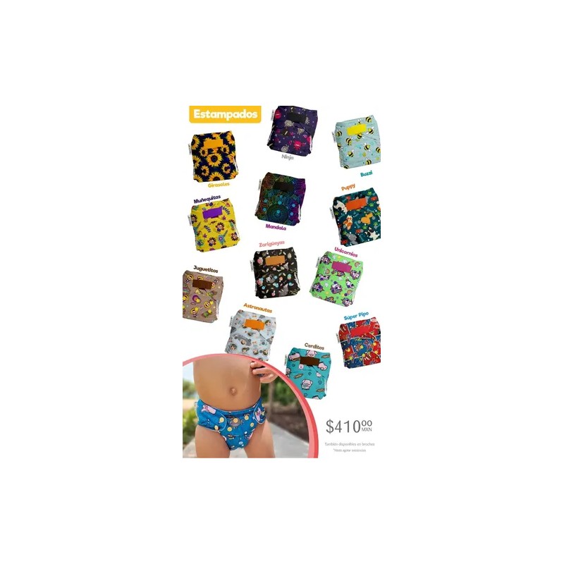 3 Pañales Ecopipo Estampados Unitalla 0-3a Envio Gratis