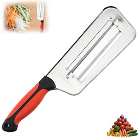 Stainless Steel Cabbage Shredder & Chopper，Sharp Kitchen Slicer for Coleslaw, Sauerkraut & Lettuce，Handheld Grater with Non-Slip Grip，Multifunctional Vegetable Cutter for Salad Prep (Red)