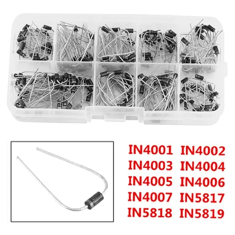 Walfront 200 Pcs 10 Values Diodes Electronic Components Rectifier Diodes