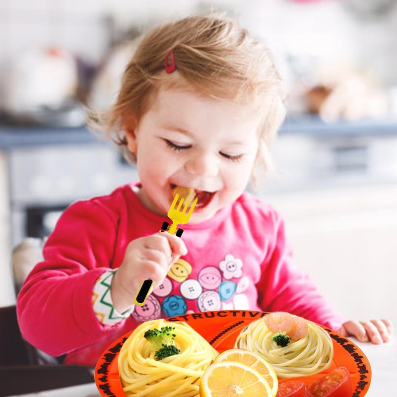 Construction Kids Plates Set, 4PCS Creative Kids Dinnerware Set Toddler