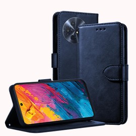 KZIOACSH Wallet Case for TCL 60 XE Nxtpaper 5G, Full Protection Magnetic Closure Shockproof PU Leather Kickstand Bumper Cover with Photo Frame and Card Slots, Blue