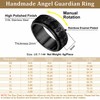 Black Chunky Rings for Dad Husband Stainless Steel Fidget Rings