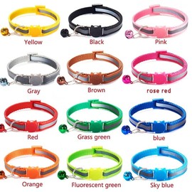 CVNRCLP Set of 3 Adjustable Reflective Cat Collars - Enhanced Safety with Quick Release Buckle & Bell - Bright Yellow