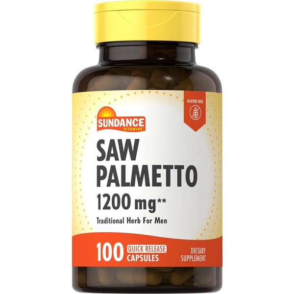 Sundance Vitamins Saw Palmetto 1200 mg - 100 Capsules, Pack of 2