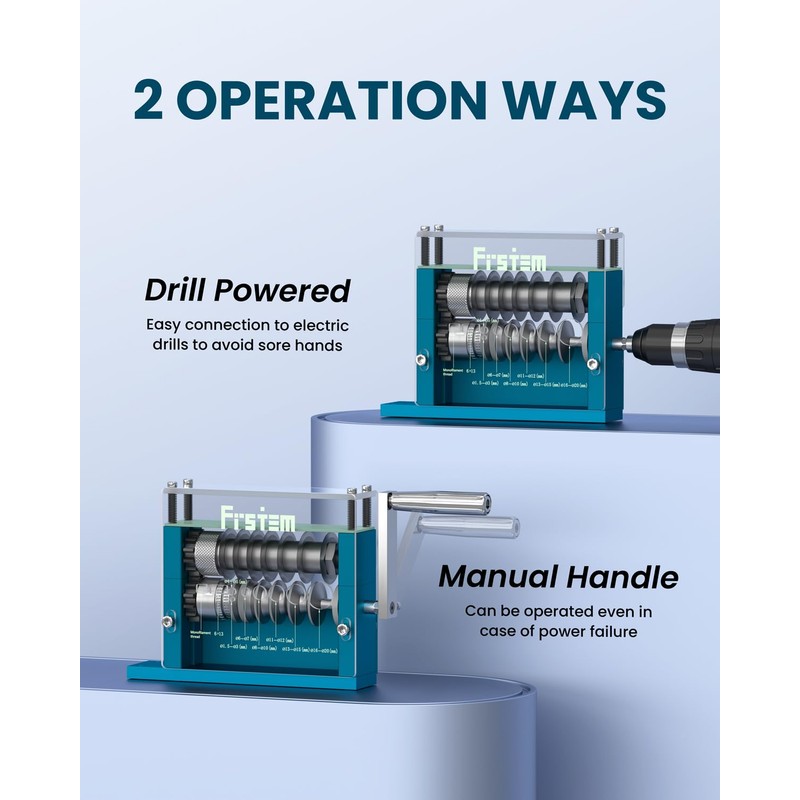 Frstem Manual or Drill Powered Wire Stripper Machine with 9