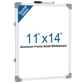 MaxGear 11x14 Inch Double-Sided Whiteboard, Portable Dry Erase Board with Silver Aluminum Frame, Mini White Board for Home, Office, School - Includes Hanging Kit and Marker