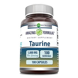Amazing Nutrition Taurina 1000 mg, 100 Cápsulas, Suplemento Dietético, Aminoácido en Cápsulas, Sin Gluten, Non GMO, Fórmula para Rutina Diaria