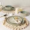 AmorArc Ceramic Dinnerware Sets, Handmade Reactive Glaze Stoneware Plates and