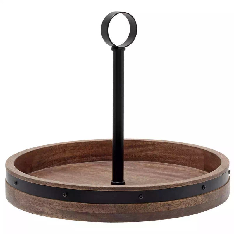 Mikasa, 2-Tier Lazy Susan w Burnished Iron Band Accent +