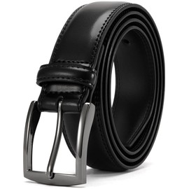 DOOPAI Mens Dress Belt -Genuine Leather Dress Belts For Men,Casual Suit Jeans Belt-Single Prong Buckle black belt