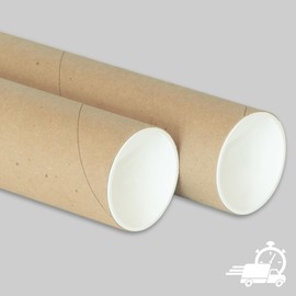 CLAUVINCK 2" x 15" Kraft Mailing Tube, shipping, Heavy Duty Mailers Poster Tube Packing 2 inches x 15 inches Office (Pack of 2)