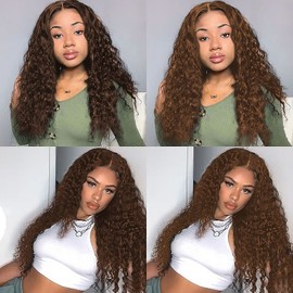 Chocolate Brown Bundle Color 4 Water Wave Human Hair Bundles 30 32 34 Inch Dark Brown Wet and Wavy Bundles Human Hair Color 4 Ocean Wave Bundle