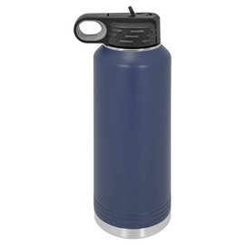 Adventure Awaits Water Bottle | Insulated Water Bottles | Laser Engraved Water Bottle | Stainless Steel Water Bottle with Straw (40 oz, Navy)
