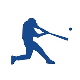 CMI ND092B Baseball Hitter Hitting The Ball Decal Sticker | 5.5-Inches By 4.7-Inches | Premium Quality Blue Vinyl