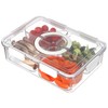 Taiuloo Divided Veggie Tray with Lid Airtight, 4 Compartment Removable