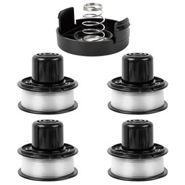 Viilich 4 x Brush Cutter Spool Compatible with Black + Decker ST4500 GE600 ST200 Replaces RS-136-BKP Spool with 1 Shaft Cover and 1 Spring