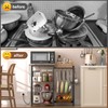Kitchen Stand with Pots Rack, Utility Microwave Oven Stand with