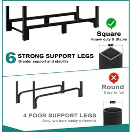 4Ft Firewood Rack Adjustable Fireplace Wood Holder for Outdoor Indoor Storage Log - Heavy Duty Fire Log Lumber Stand Stacker, Black
