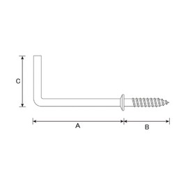 Daidohant (DAIDOHANT) (Hanging Hardware/Hook) Brass Long Foot European Lamp Nail [22mm] (A)22x(B)25x(C)15mm [Brass] (6-piece) 10185283