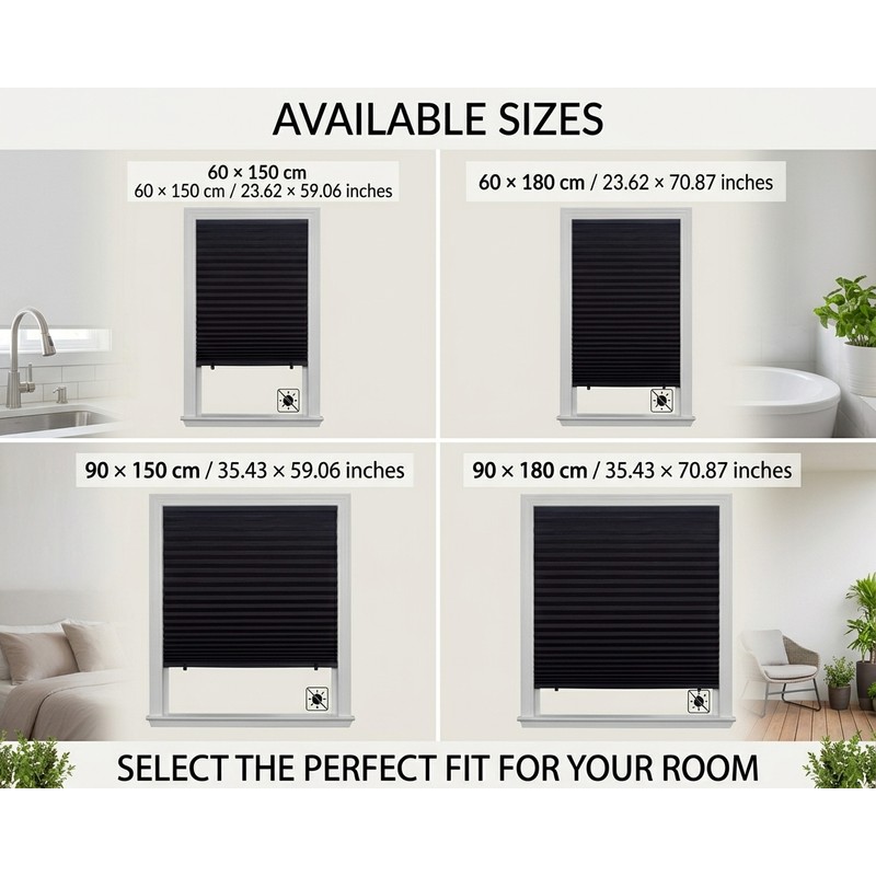 Adhesive Pleated Window Blinds for Light Control and Privacy –