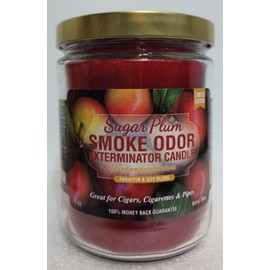 Smoke odor Exterminator Sugar Skull, Includes One 13 oz Jar Candle of Sugar Skull & one Candle of Sugar Plum one 7 oz Spray & Two Car Hangers All (5) Items in One Bundle.
