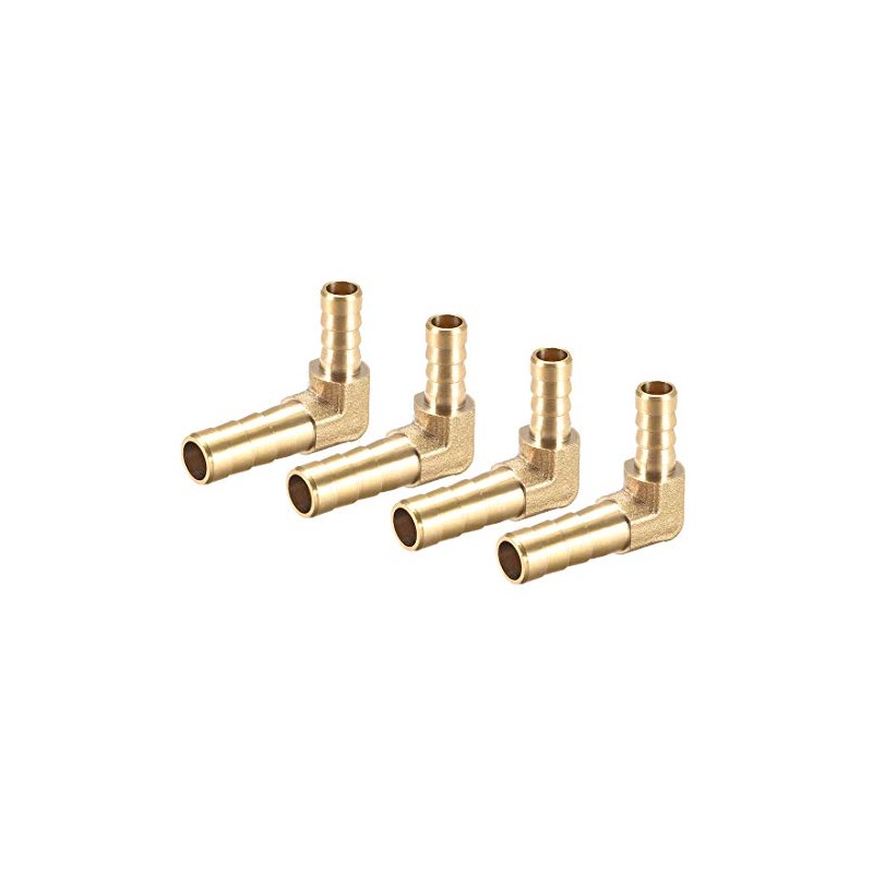sourcing map 8mm to 6mm Barb Brass Hose Fitting 90