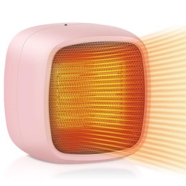 Space Heater, Small Portable Electric Heaters for Indoor Use 2 Mode, 1000W / 800W PTC Ceramic Fast Safety Heat for Office Bedroom Home (Pink)