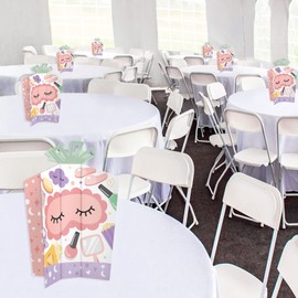 Big Dot of Happiness Pajama Slumber Party - Table Decorations - Girls Sleepover Birthday Party Fold and Flare Centerpieces - 10 Count