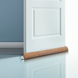 SINGINGLORY Door Draft Stopper for Bottom of Door,Weighted Door Draft Stopper,30 to 36 inches,Reduce Cold Air, Light,Soundproof Door Sweep,Machine Washable (Brown, 30Inches)