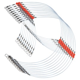 Fishing Wire Leader Rigs Trace 12pcs Saltwater Fishing Tackle Rigs with Swivels Snap, High Strength Nylon-coated Line for Lure Baits Connector Fishing Gear Equipments