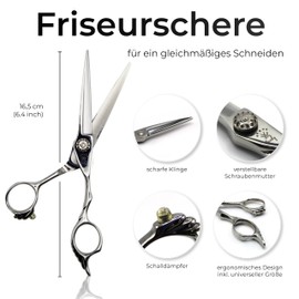 SINDY Professional Hairdressing Scissors Set - Stainless Steel Hair Scissors & Thinning Scissors - Precise Hair Cutting Set - Ergonomic Hairdressing Scissors for Men and Women - Barber & Hairdressing Accessories