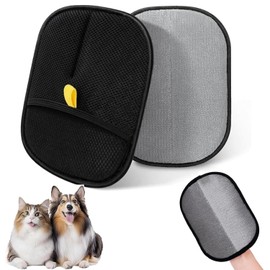 XUDUOO Pet Hair Removal Glove, 2 PCS Static Cat Grooming Glove, Double Sided Reusable Dog Washing Gloves, Versatile Grooming Gloves for Grooming, Deshedding, Washing