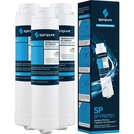 SpiroPure SP-FREP01 NSF Certified Refrigerator Water Filter Compatible Replacement for Frigidaire EPTWFU01 PureSource Ultra II Electrolux EWF02 PureAdvantage (3 Pack)