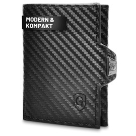 GenTo Smartlet Slim Wallet Small and Smart Wallet With and Without Coin Compartment Mini Wallet with RFID Protection Thin Card Case for Men and Women, carbon