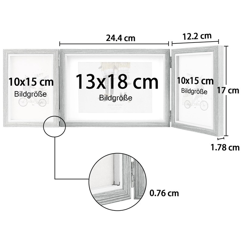 Triple Photo Frame Multiple for 3 Photos 10 x 15