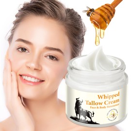 Beef Tallow Honey Balm, Beef Tallow Skincare, Natural Sebum & Honey Beef Tallow Cream, Beef Tallow Organic, Tallow Cream for Moisturising & Anti-Ageing, Tallow Balm for Face & Body (60 g)