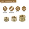 sourcing map 100Pcs M3 M4 M5 Knurled Insert Nuts, Brass
