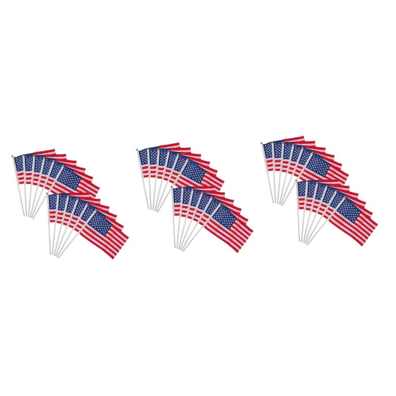 BESPORTBLE 3sets Mini American Flags Stick Quality Waving Flag for
