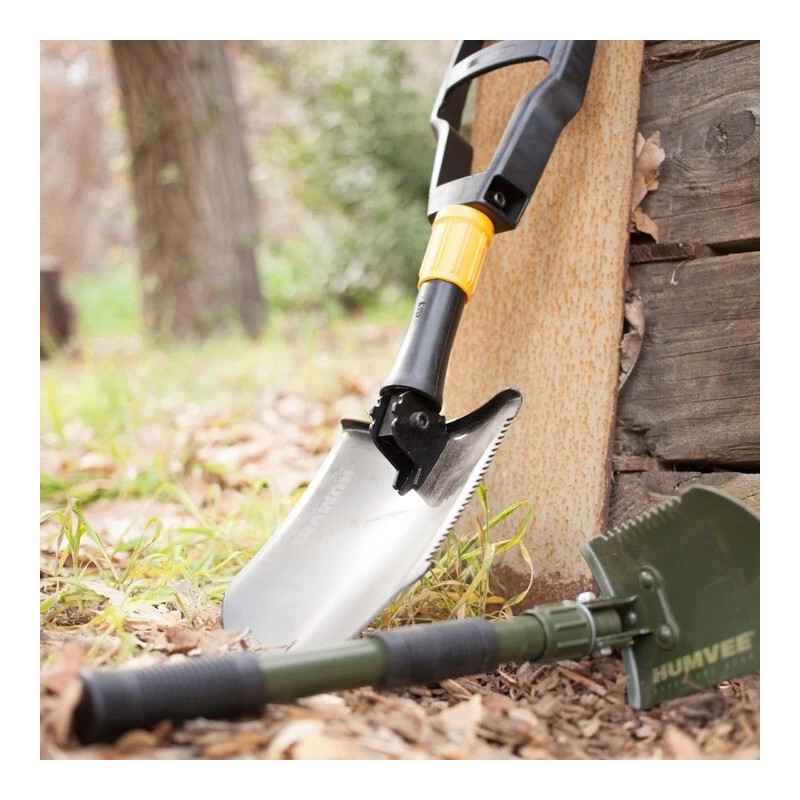 Humvee Folding Shovel, with Pickaxe, Rubber Grip, Olive Drab