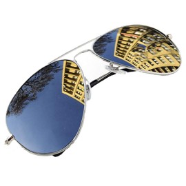 4sold, Unisex sunglasses 70’s Designer Style, Men & Women - Pilot style, metal frame, UV 400 protection lens - Mirrored sunglasses, one size, vibrant lens colors - Fits all