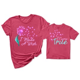 Mother's Day I Made A Wish I Came True Mom and Me Toddler Girl T-Shirt Raspberry