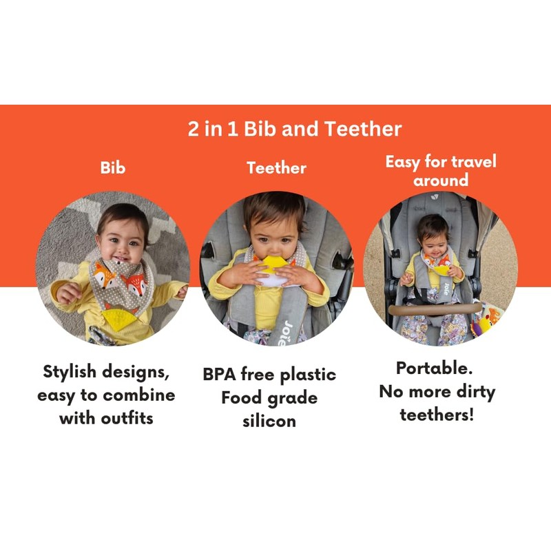 V&D HOME - Baby and Toddler Dribble Bib with Teether