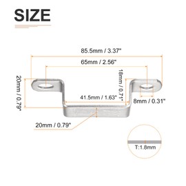 DTGN 18 mm x 41.5 mm (Inner H x Inner W) U Shaped Support Connection Clamp - 6 Pack - Good for Home Pipeline Attachment - 304 Stainless Steel Door Closed Rod Bracket