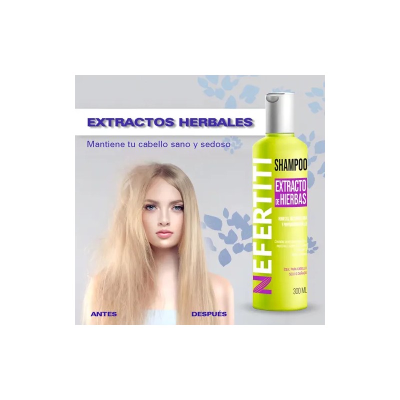 Shampoo De Hierbas Cabello Dañado Nefertiti 300ml